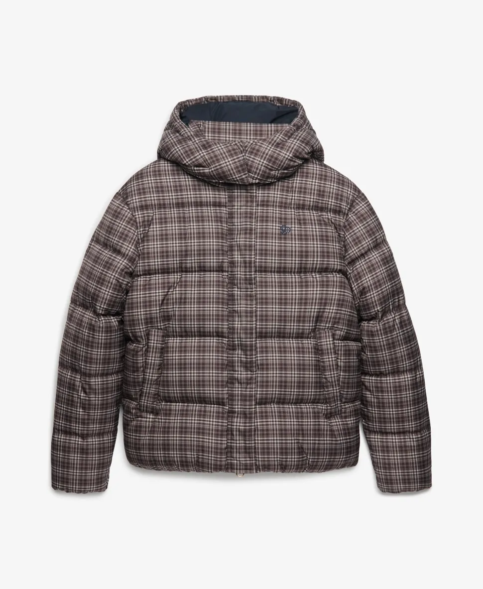 Premium Printed Check Puffer Jacket