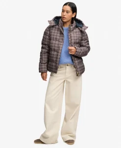 Premium Printed Check Puffer Jacket