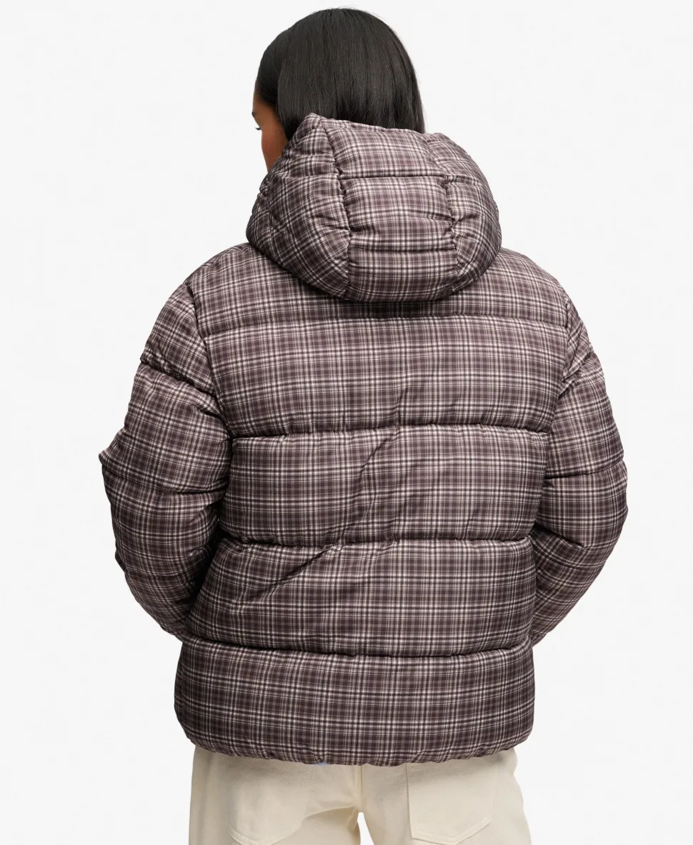 Premium Printed Check Puffer Jacket