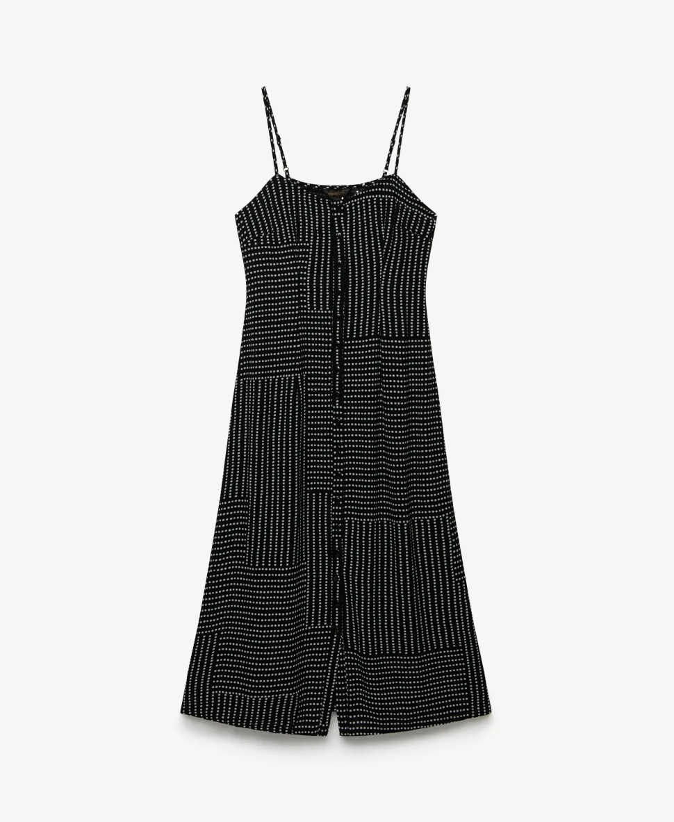 Print Button Down Cami Midi Dress