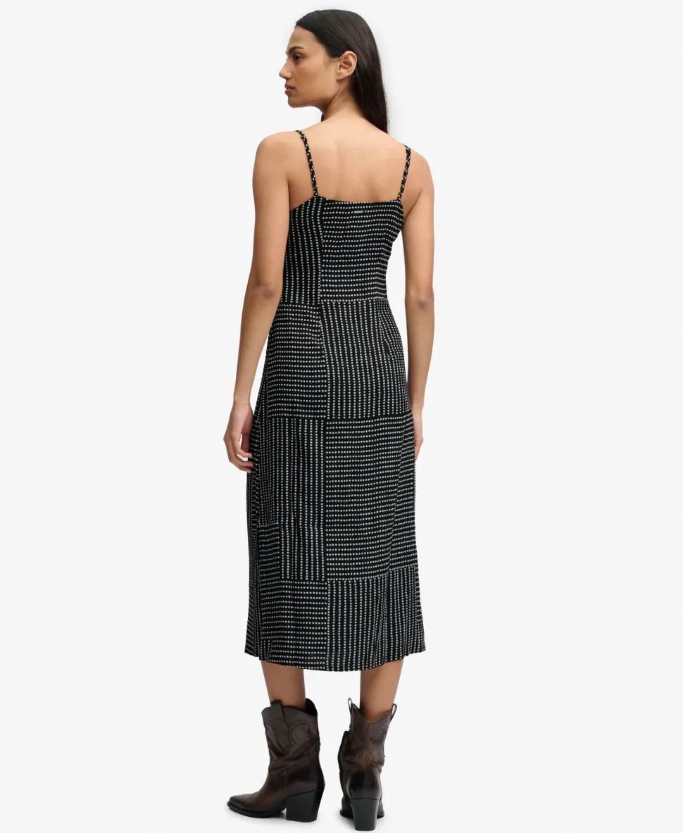 Print Button Down Cami Midi Dress