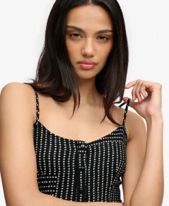Print Button Down Cami Midi Dress