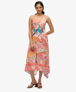 Printed Jacquard Hanky Hem Dress