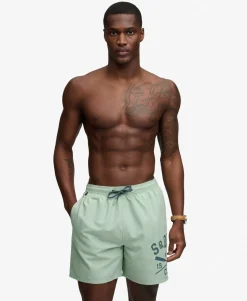 Printed Logo 16-Inch Swim Shorts