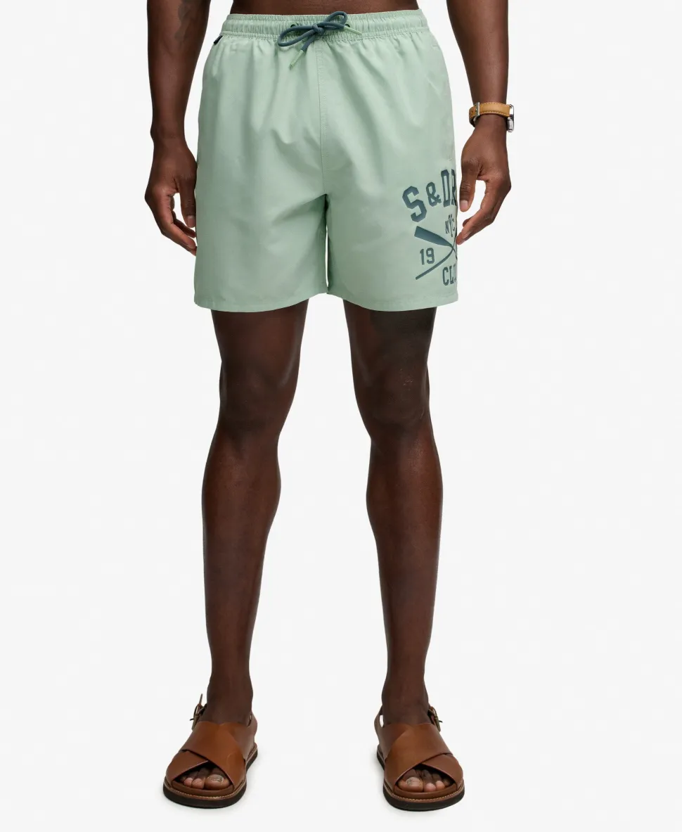 Printed Logo 16-Inch Swim Shorts