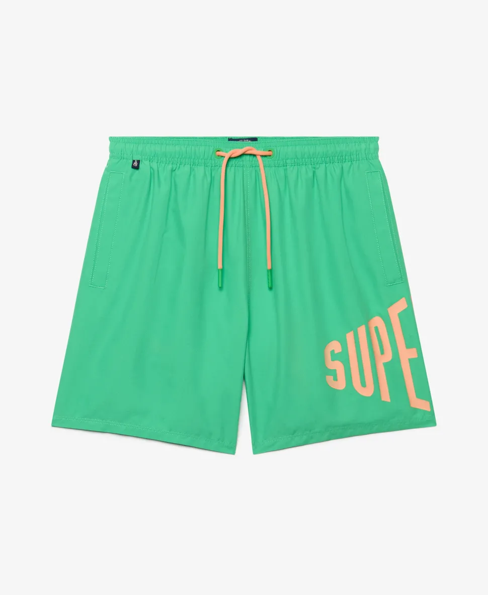 Printed Logo 16-Inch Swim Shorts