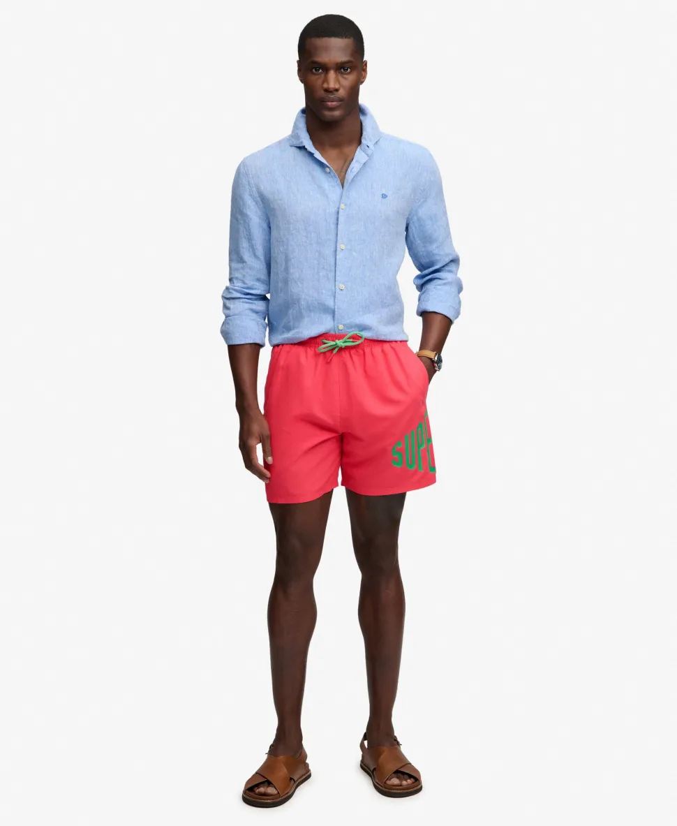 Printed Logo 16-Inch Swim Shorts