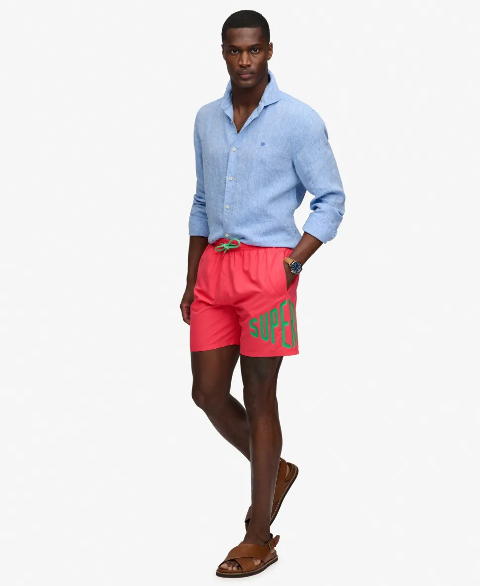 Printed Logo 16-Inch Swim Shorts