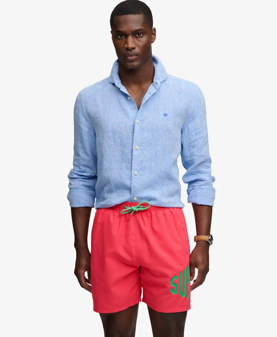 Printed Logo 16-Inch Swim Shorts