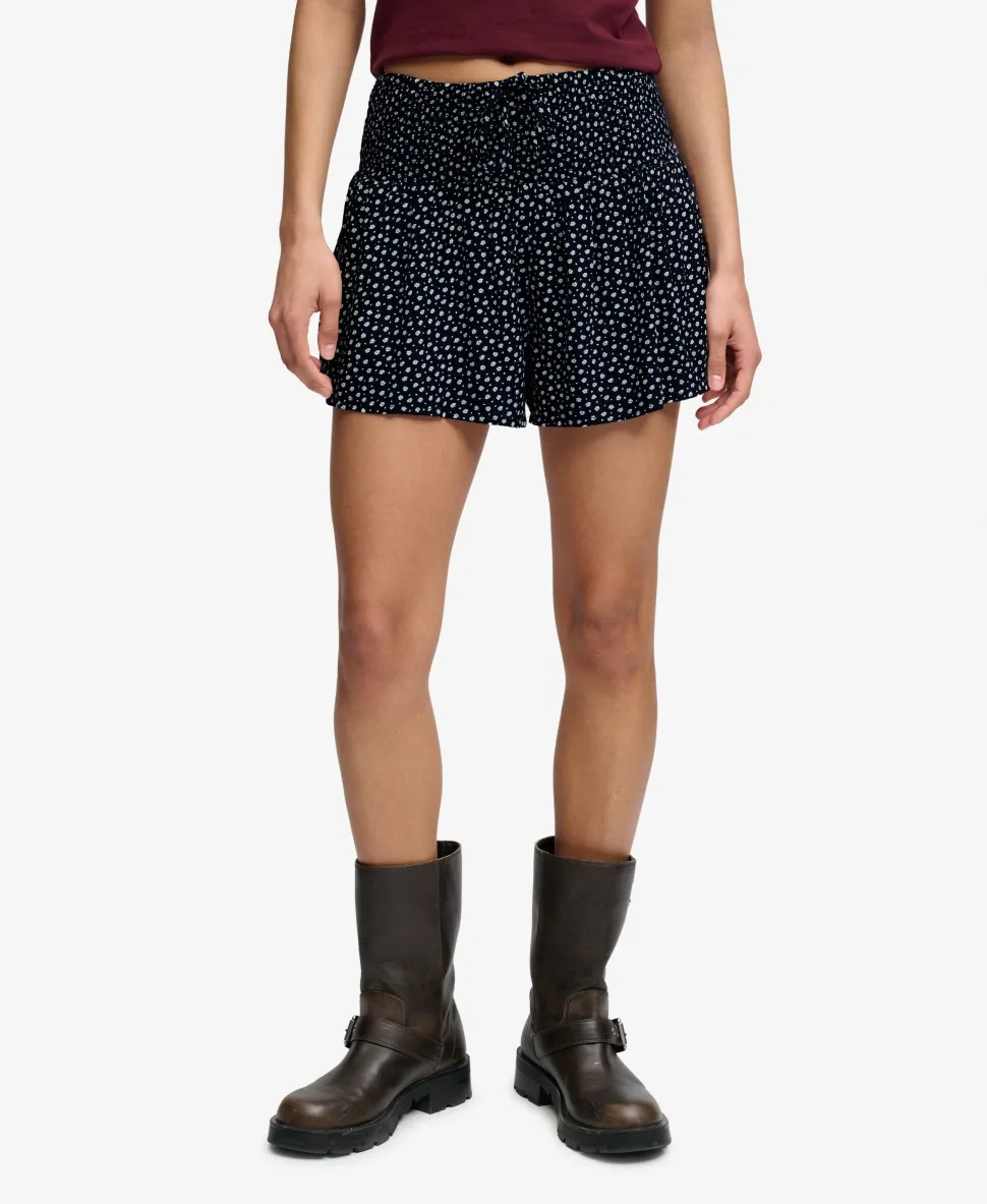 Printed Mini Smocked Shorts