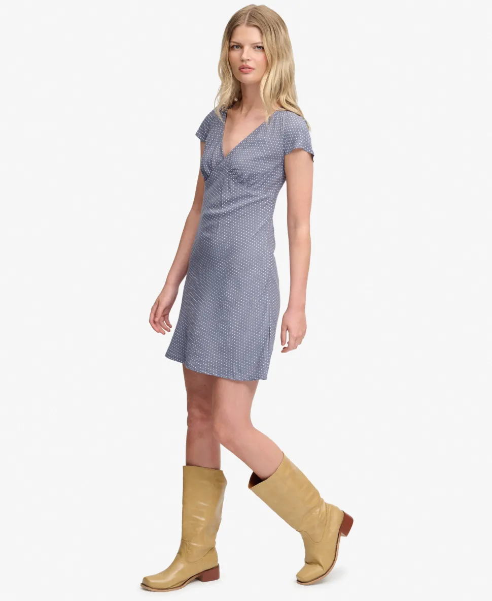Printed Sweetheart Short Sleeve Mini Dress