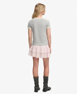 Printed Tiered Mini Skirt