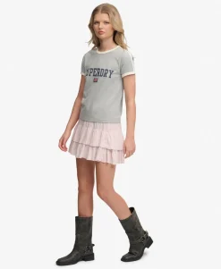 Printed Tiered Mini Skirt