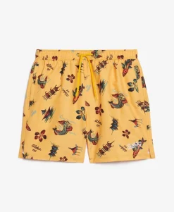 Recycled Hawaiian Print 17-inch Swim Shorts