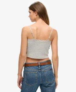Rib Lace Trim Cami Top