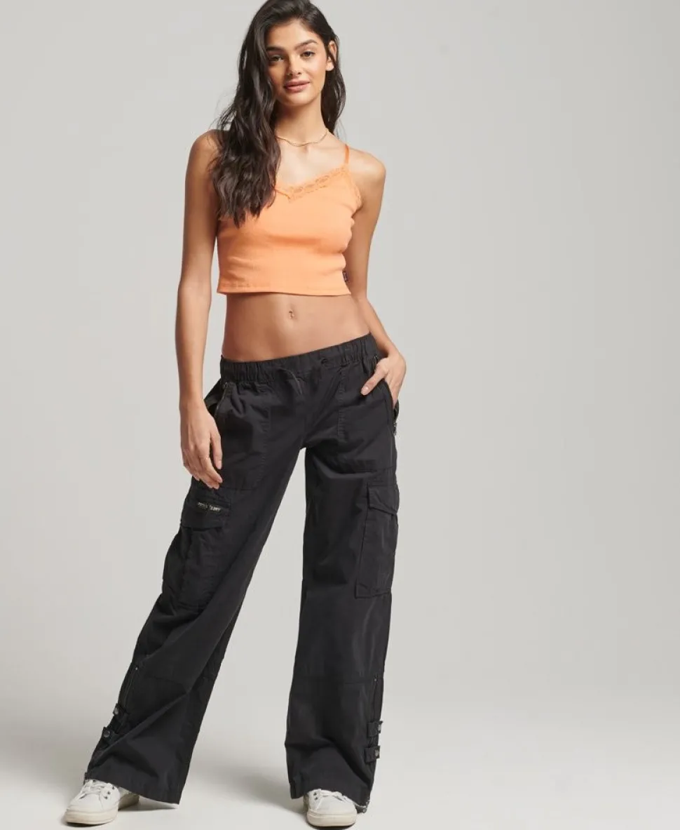 Rib Lace Trim Cami Top