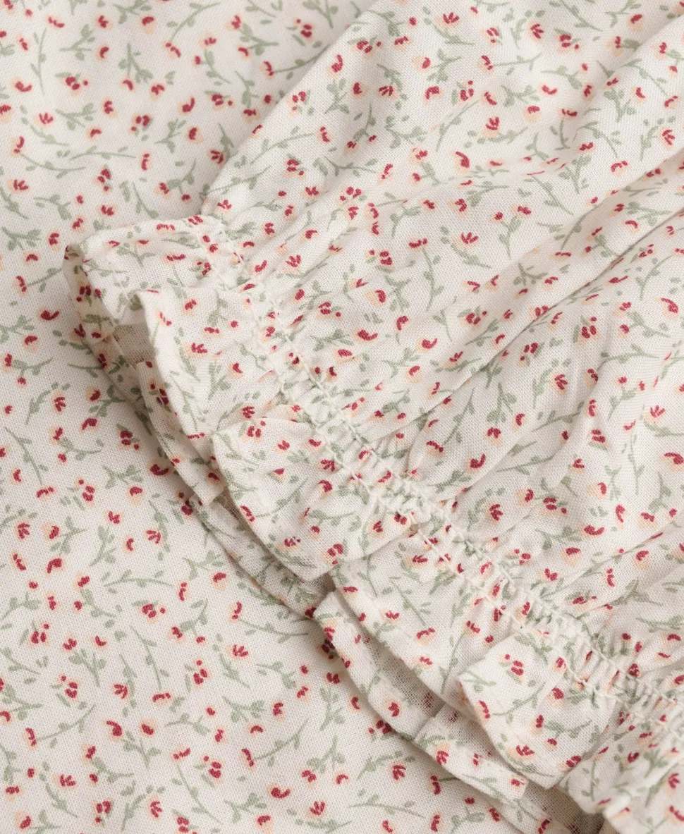 Short Sleeve Half Button Woven Top