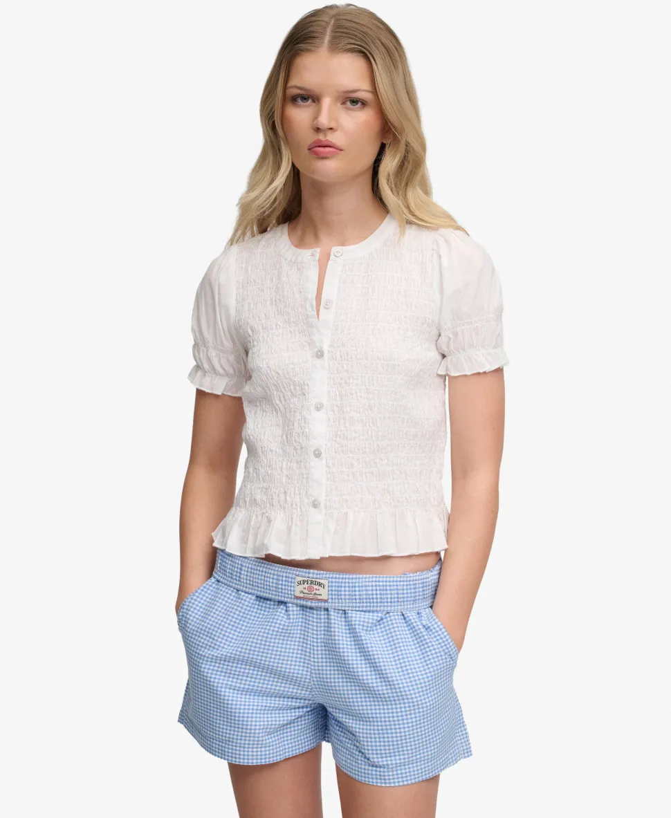 Short Sleeve Smocked Top