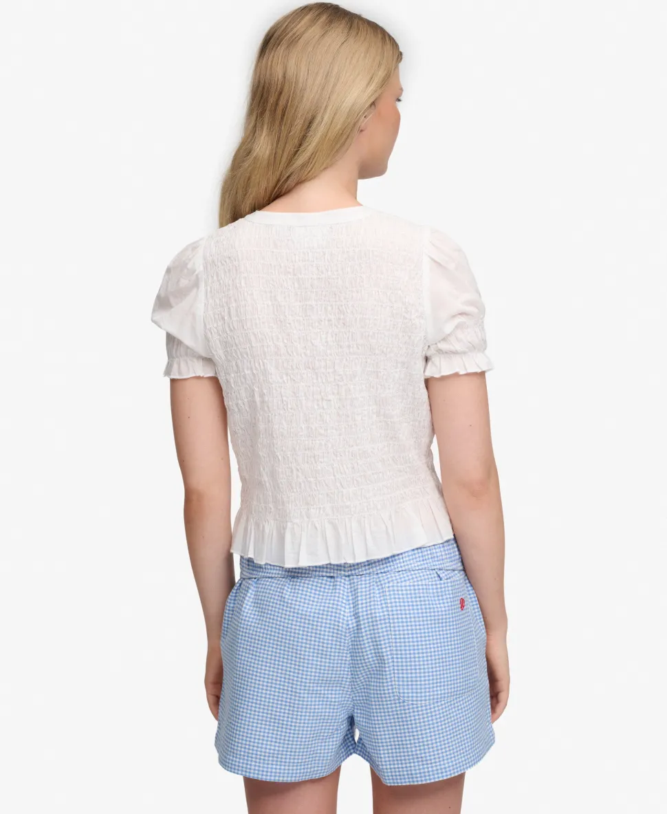 Short Sleeve Smocked Top