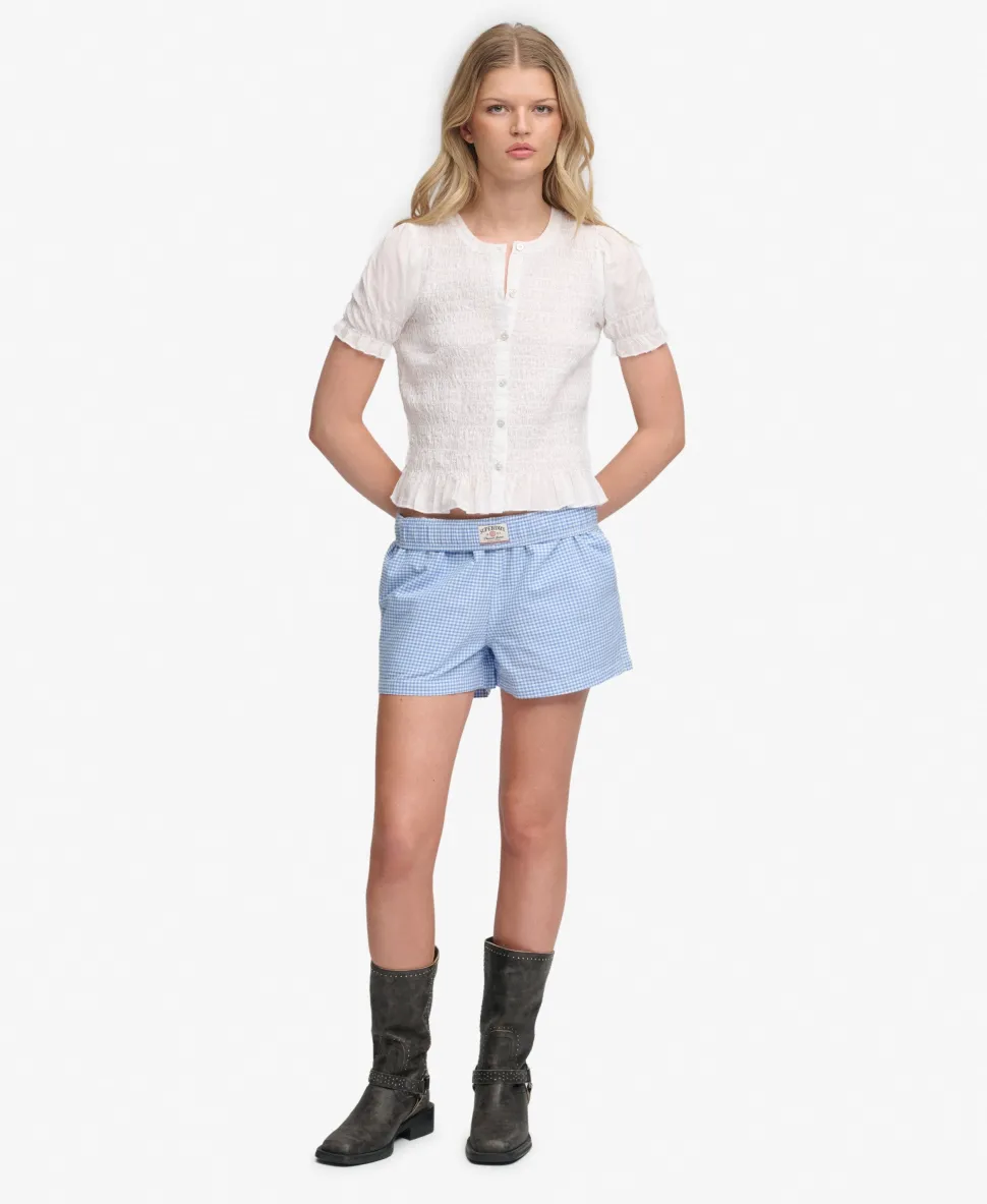 Short Sleeve Smocked Top
