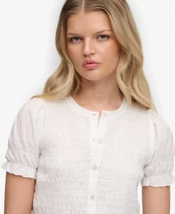 Short Sleeve Smocked Top