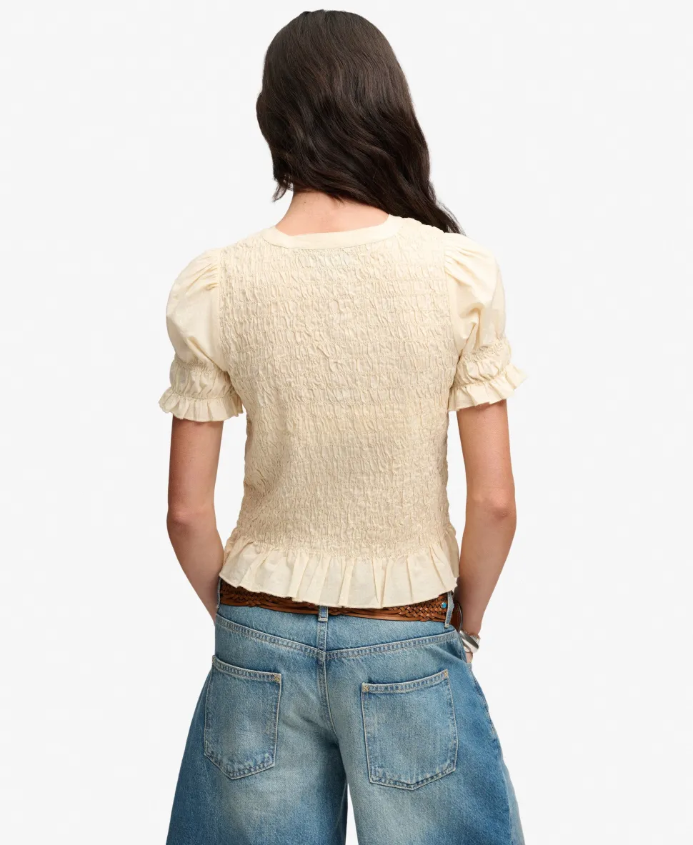 Short Sleeve Smocked Top