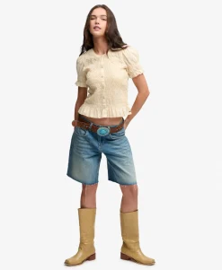 Short Sleeve Smocked Top
