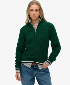 Slim Cable Half Zip Knit Jumper