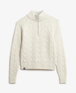 Slim Cable Half Zip Knit Jumper
