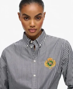 Slim Crest Poplin Long Sleeve Shirt
