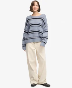 Slouchy Brushed Stripe Knit Jumper