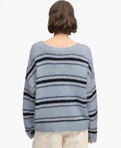 Slouchy Brushed Stripe Knit Jumper