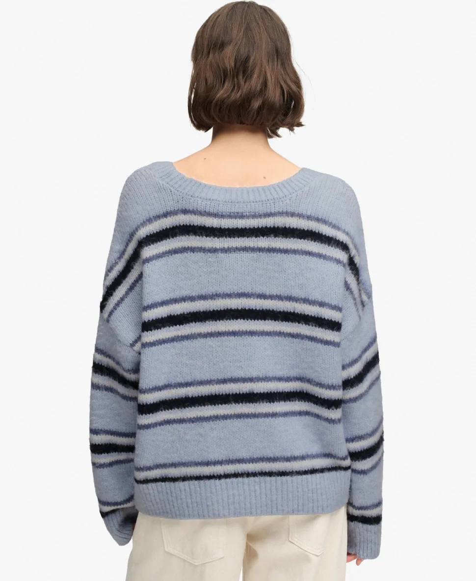 Slouchy Brushed Stripe Knit Jumper
