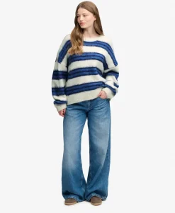 Slouchy Brushed Stripe Knit Jumper