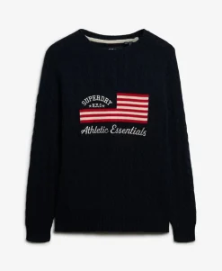 Slouchy Cable Flag Knit Jumper