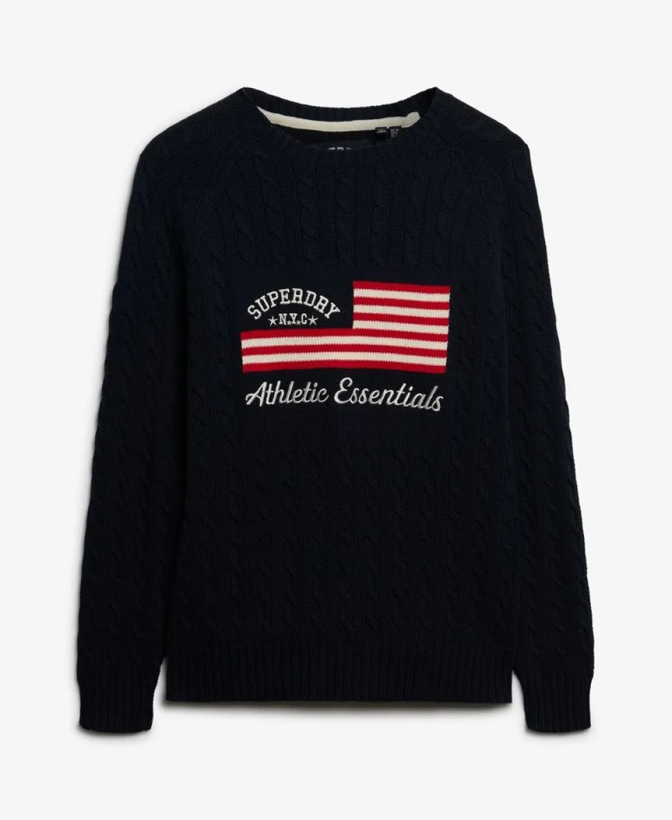 Slouchy Cable Flag Knit Jumper