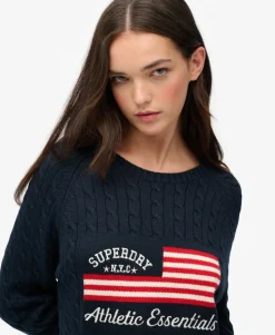 Slouchy Cable Flag Knit Jumper