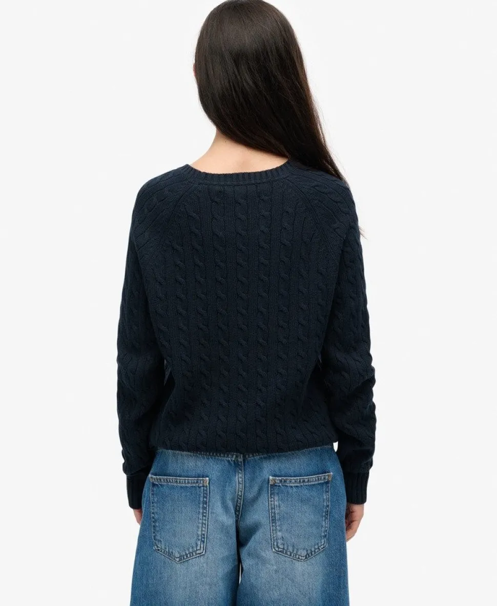 Slouchy Cable Flag Knit Jumper