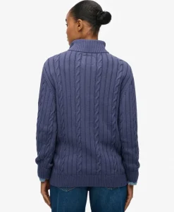 Slouchy Cable Half Zip Jumper