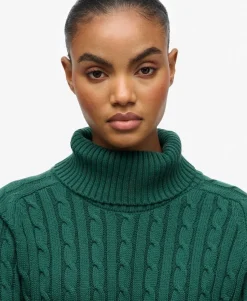 Slouchy Cable Roll Neck Jumper