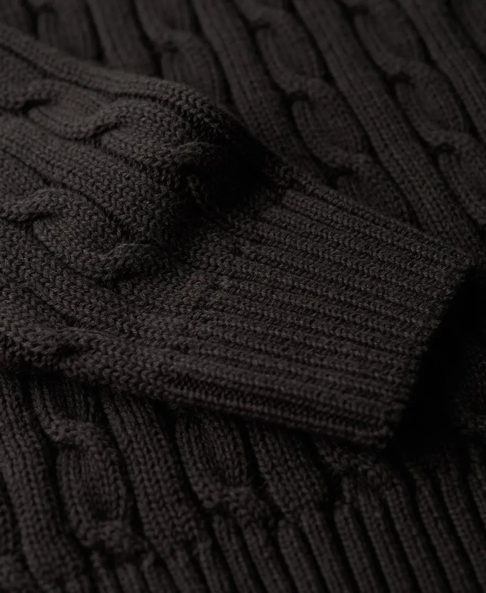 Slouchy Cable Roll Neck Jumper