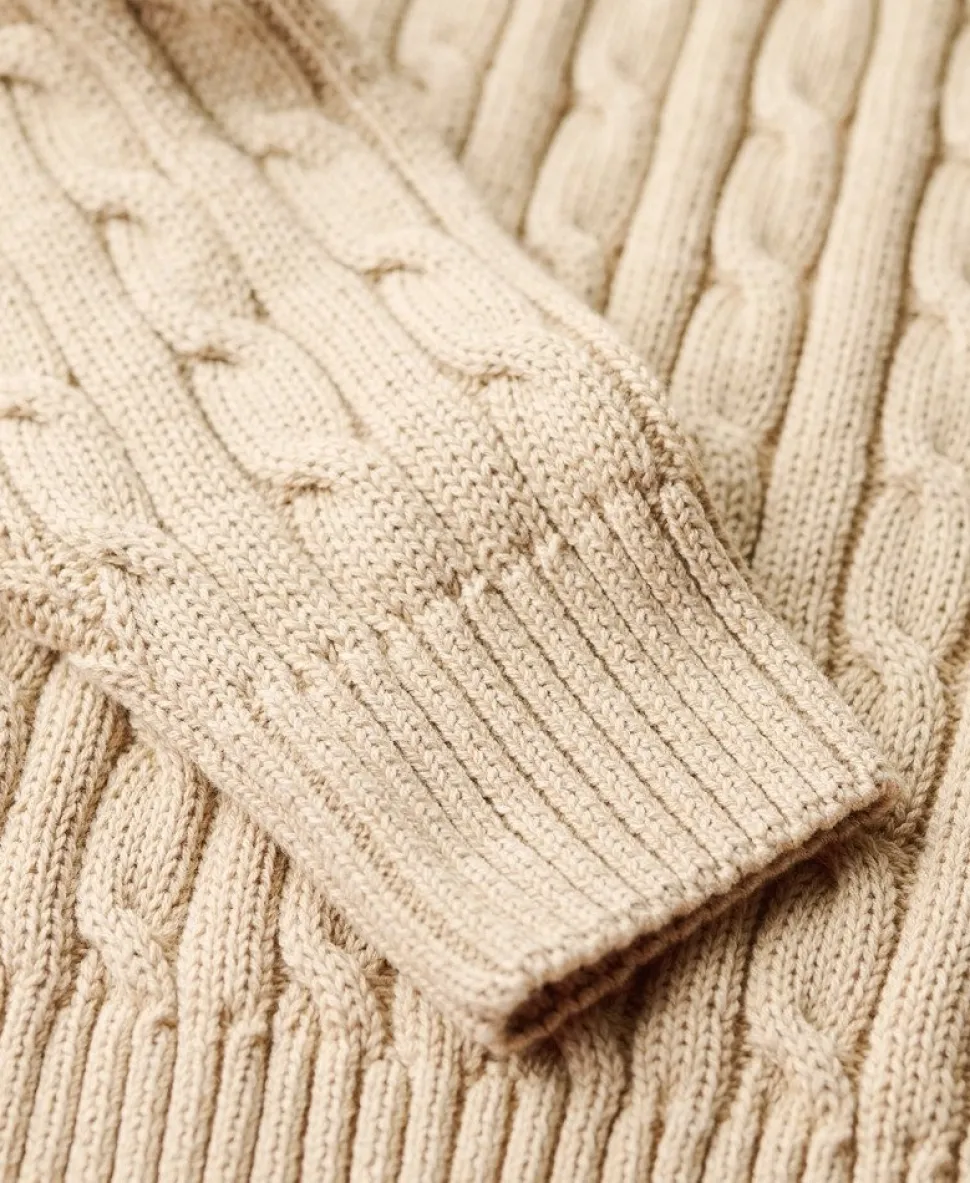 Slouchy Cable Roll Neck Jumper