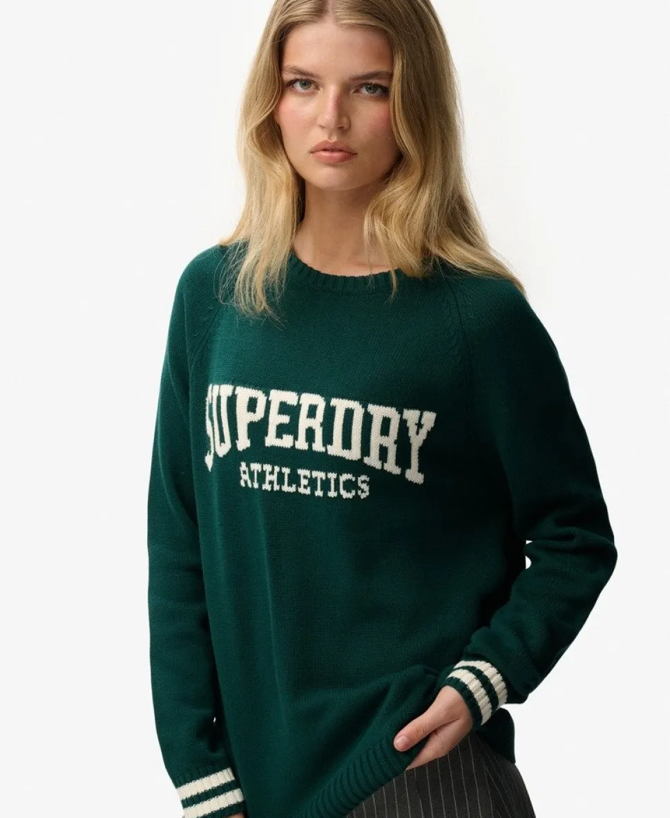 Slouchy Intarsia Graphic Knitted Jumper