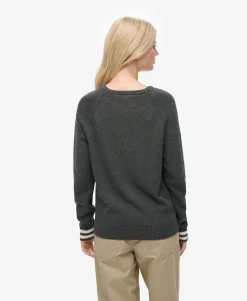 Slouchy Intarsia Graphic Knitted Jumper
