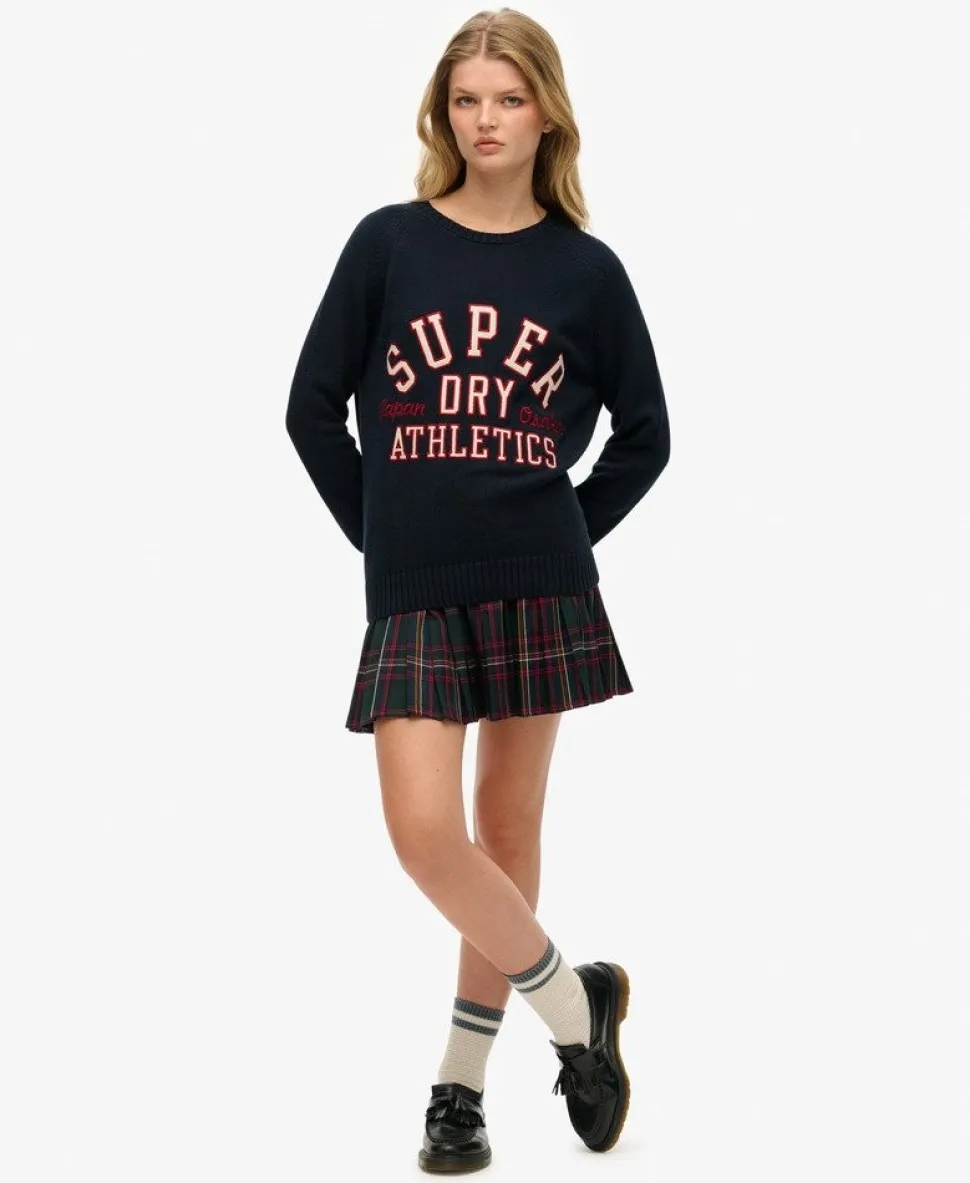 Slouchy Knitted Graphic Crew Jumper