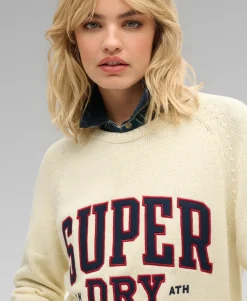 Slouchy Knitted Graphic Crew Jumper
