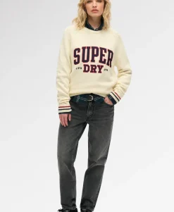 Slouchy Knitted Graphic Crew Jumper