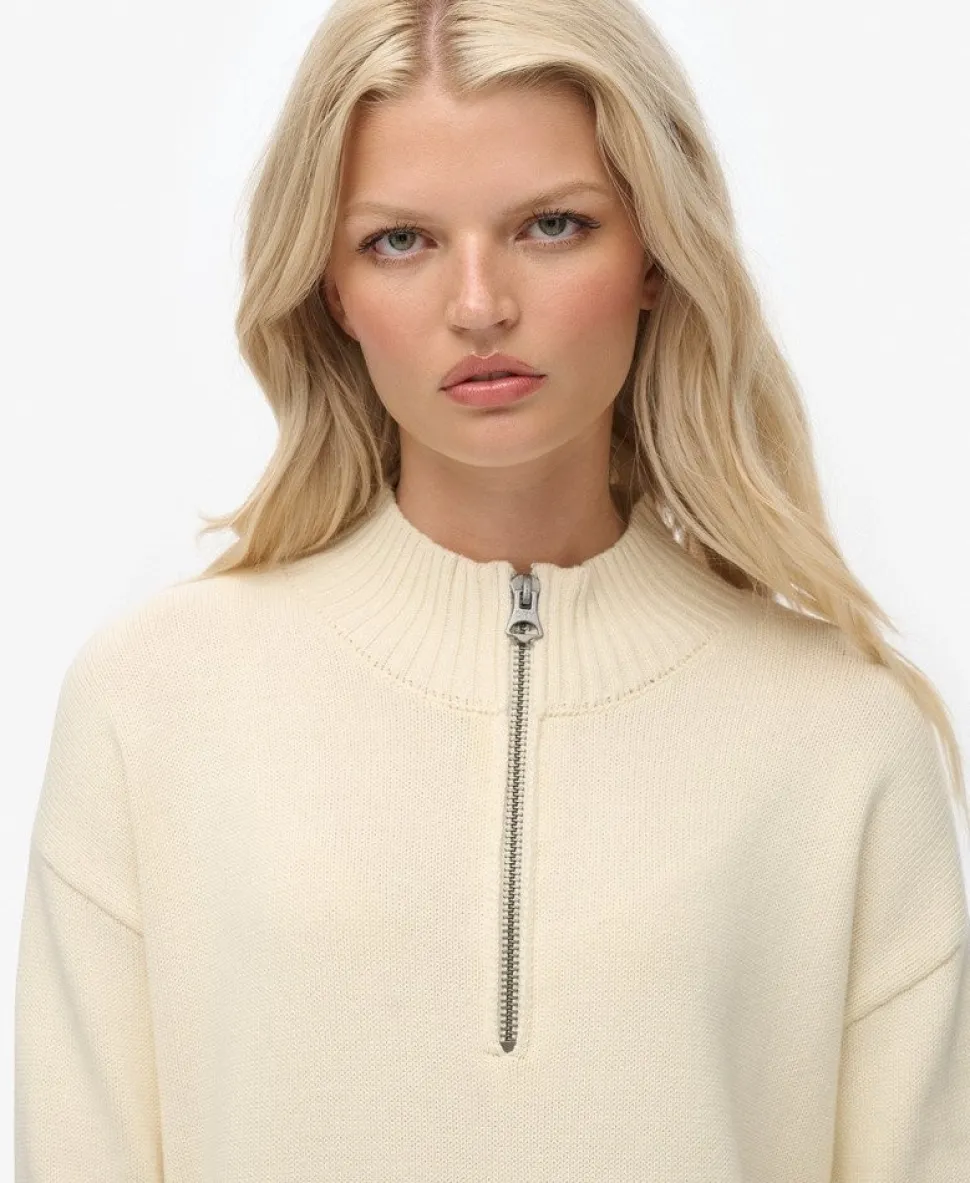 Slouchy Knitted Half Zip