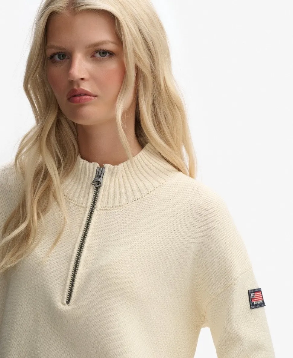 Slouchy Knitted Half Zip