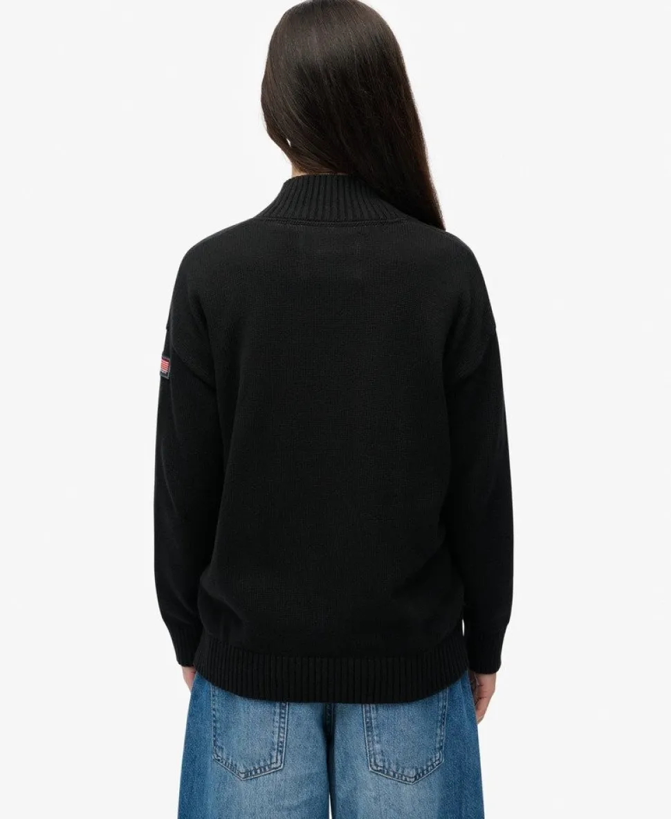 Slouchy Knitted Half Zip